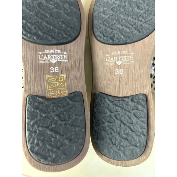 Spring Step L'Artiste Floral Low Boho Wedge Sandals Size 36 Leather Multicolor - Picture 8 of 10